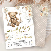 We Can Bearly Wait Boho Teddy Bear Baby Shower Einladung