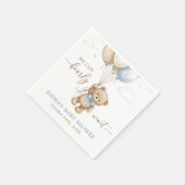 We Can Bearly Wait Boy Baby Shower Custom Serviette (Ecke)