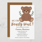 We Can Bearly Wait Boy Baby Shower Invitation Einladung (Vorne/Hinten)