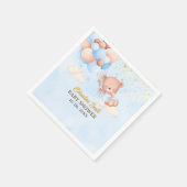 We Can Bearly Wait , Boy Baby Shower Serviette (Ecke)