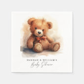 We Can Bearly Wait Boy Baby Shower Serviette (Vorderseite)