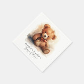 We Can Bearly Wait Boy Baby Shower Serviette (Ecke)