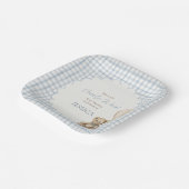 We Can Bearly Wait Boy Teddy Bear Baby Shower Pappteller (Gewinkelt)