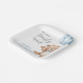 We Can Bearly Wait Boy Teddy Bear Baby Shower  Pappteller (Gewinkelt)