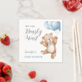 We Can Bearly Wait Boy Teddy Bear Baby Shower Serviette (Beispiel)