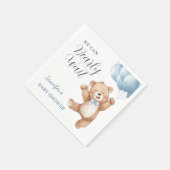 We Can Bearly Wait Boy Teddy Bear Baby Shower Serviette (Ecke)