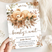 We Can Bearly Wait Brown Bear Cub Baby Shower Einladung