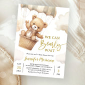 We Can Bearly Wait Brown Teddy Bear Baby Shower Einladung