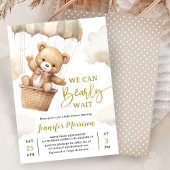 We Can Bearly Wait Brown Teddy Bear Baby Shower Einladung