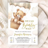 We Can Bearly Wait Brown Teddy Bear Baby Shower Einladung