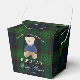 We can bearly wait classic plaid baby shower geschenkschachtel