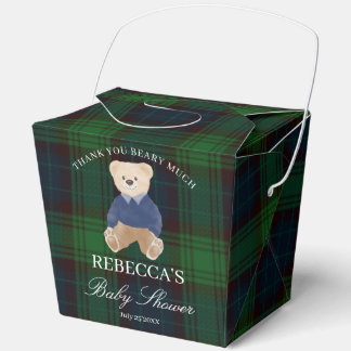 We can bearly wait classic plaid baby shower geschenkschachtel