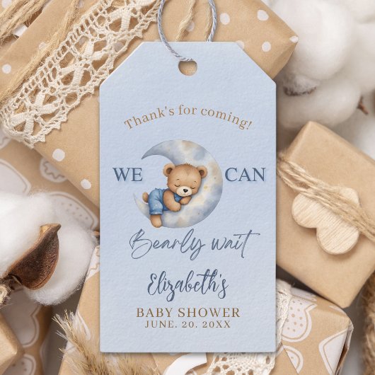 We can Bearly wait - Cute Bear Baby shower boy Geschenkanhänger