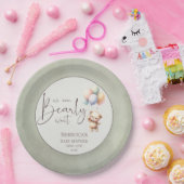 We can bearly wait cute bear balloon baby shower pappteller (Party)