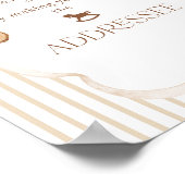 We Can Bearly Wait Elegant Baby Shower addressee Poster (Ecke)