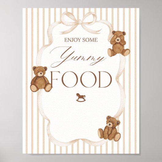 We Can Bearly Wait Elegant Baby Shower food Poster (Vorne)
