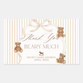 We Can Bearly Wait Elegant Baby Shower Rechteckiger Aufkleber (Vorderseite)