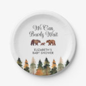 We Can Bearly Wait Fall Baby Shower Pappteller (Vorderseite)