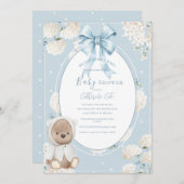 We Can Bearly Wait Floral Whimsical Baby Shower Einladung (Vorne/Hinten)