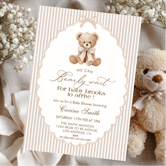 We Can Bearly Wait Gender Neutral Baby Shower Einladung