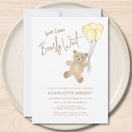 We Can Bearly Wait Gender-Neutral Baby Shower Einladung