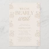 We Can Bearly Wait Gender Neutral Baby Shower Einladung (Vorderseite)