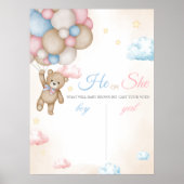 We Can Bearly Wait Gender Reveal Sign Poster (Vorne)