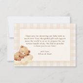 We Can Bearly Wait Gingham Teddy Bear Baby Shower Dankeskarte (Rückseite)