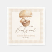 We Can Bearly Wait Gingham Teddy Bear Baby Shower  Serviette (Vorderseite)