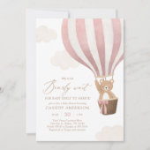 We Can Bearly Wait Hot Air Balloon Baby Shower Einladung (Vorderseite)