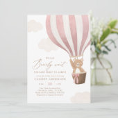 We Can Bearly Wait Hot Air Balloon Baby Shower Einladung (Stehend Vorderseite)