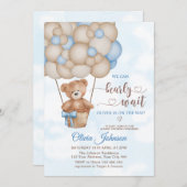 We Can Bearly Wait Hot Air Balloon Baby Shower Einladung (Vorne/Hinten)