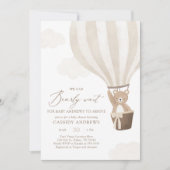 We Can Bearly Wait Hot Air Balloon Baby Shower Einladung (Vorderseite)