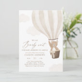 We Can Bearly Wait Hot Air Balloon Baby Shower Einladung (Stehend Vorderseite)