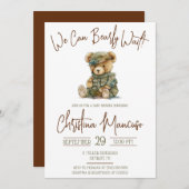 We Can Bearly Wait Military Teddy Bear Baby Shower Einladung (Vorne/Hinten)