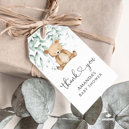 We Can Bearly Wait Minimalist Greener Baby Shower Geschenkanhänger