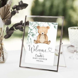 We Can Bearly Wait Minimalist Greener Baby Shower Poster