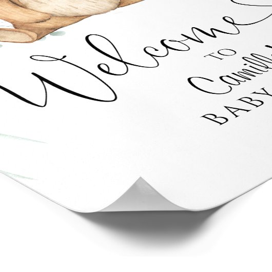 We Can Bearly Wait Minimalist Greener Baby Shower Poster (Ecke)