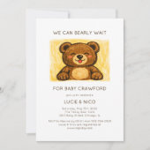 We Can Bearly Wait! Modern Hand Drawn Baby Shower Einladung (Vorderseite)