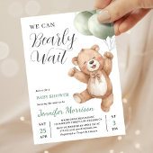 We Can Bearly Wait Neutral Teddy Bear Baby Shower Einladung