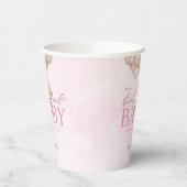 We Can Bearly Wait Pink Baby Shower Pappbecher (Links)