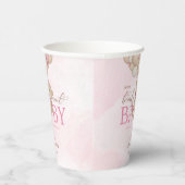 We Can Bearly Wait Pink Baby Shower Pappbecher (Rechts)