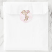 We Can Bearly Wait Pink Baby Shower Runder Aufkleber (Tasche)