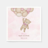 We Can Bearly Wait Pink Baby Shower Serviette (Vorderseite)