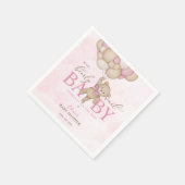 We Can Bearly Wait Pink Baby Shower Serviette (Ecke)