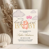 We Can Bearly Wait Pink Teddy Bear Baby Shower Einladung