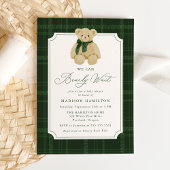 We Can Bearly Wait Plaid Teddy Bear Baby Shower Einladung