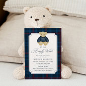 We Can Bearly Wait Plaid Teddy Bear Baby Shower Einladung