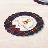 We can bearly wait Plaid teddy bear Baby Shower Untersetzer (angewinkelt)