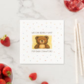 We Can Bearly Wait! Simple Hand Drawn Baby Shower Serviette (Beispiel)